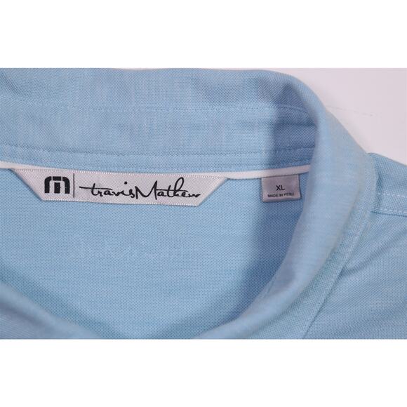 Travis Mathew Light Blue Cotton Performance Golf Polo Shirt Men's XL - Picture 6 of 7